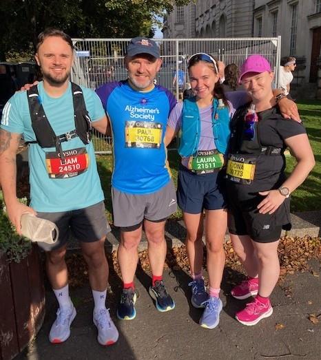 Liam, Paul, Laura and Fiona - tired but very happy